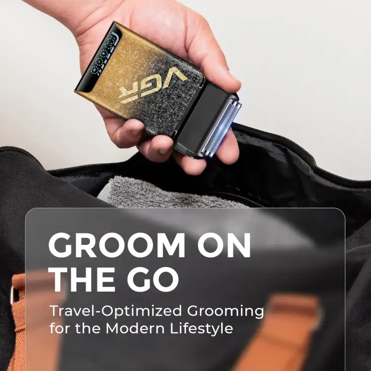 ماكينة حلاقة  احترافية V-374 من في جي ار مع قابلة للشحن مع كابل USB (اسود)