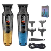 ماكينة حلاقة الشعر الاحترافية V-879T بشاشة LED وبطارية ليثيوم 1500mAh ومحرك 7500 دورة في الدقيقة وشفرة سيراميك