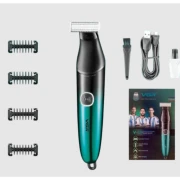 ماكينة تشذيب اللحية في جي ار بروفيشنال قابلة للشحن ديجيتال للاستعمال الرطب والجاف، اخضر واسود - V-339
