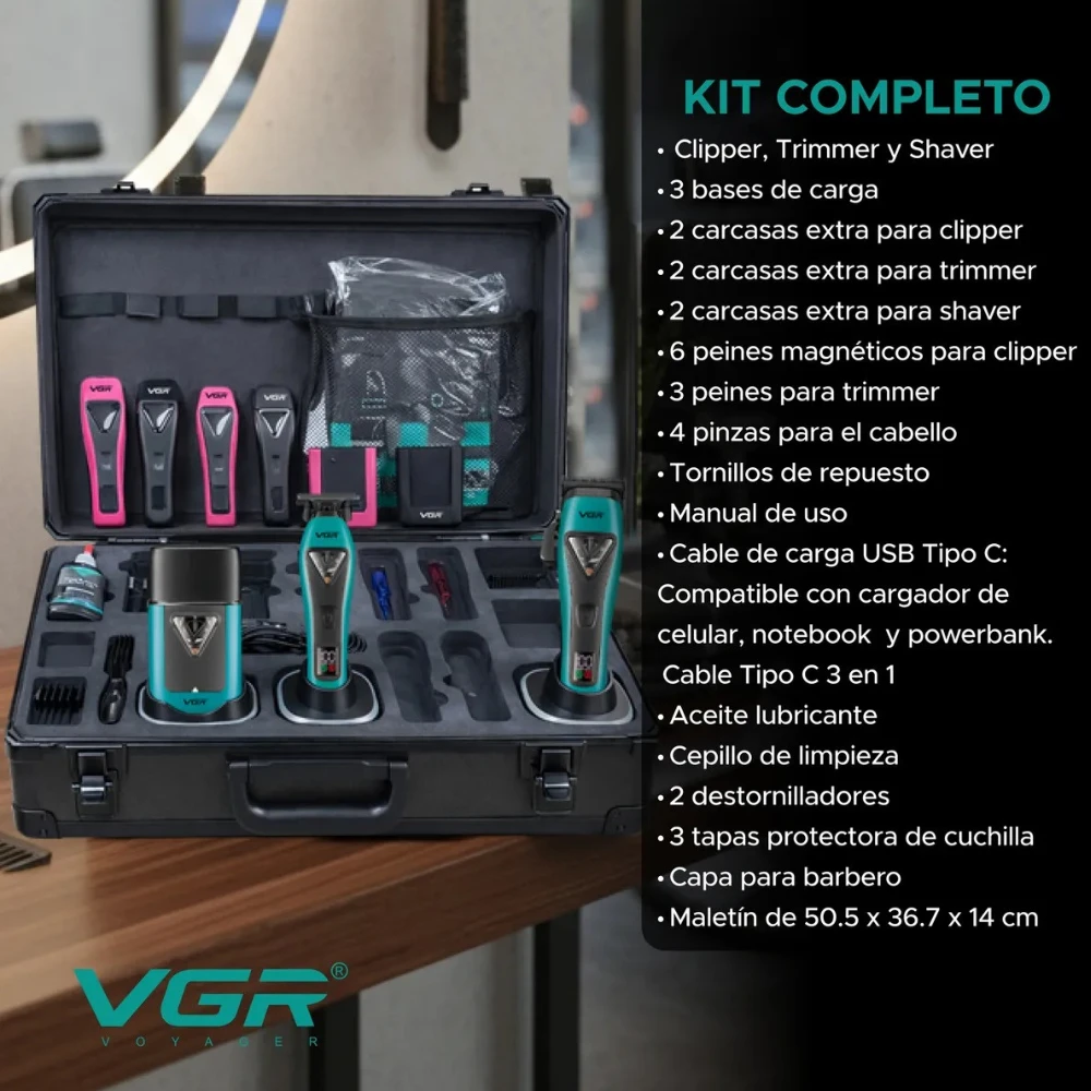 مجموعة قص الشعر الاحترافية 3 في 1، VGR V-035 S3