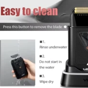 ماكينه حلاقه رجالى تشذيب اللحية V-334 VGR احترافية + قاعدة شحن _٩٠٠٠ دورة في الدقيقة  _ لون اسود