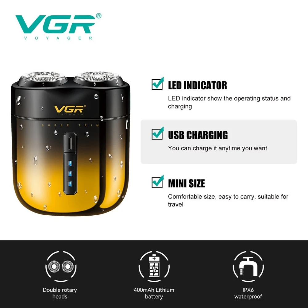 ماكينة حلاقة صغيرة احترافية للرجال v-348  مقاوم للماء VGR