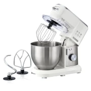 عجان مطبخ متعدد الوظائف بقدرة 1000 وات وسعة 6 لتر مع 10 سرعات من بلاك اند ديكر، لون ابيض وفضي، موديل MKM100-B5