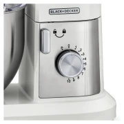 عجان مطبخ متعدد الوظائف بقدرة 1000 وات وسعة 6 لتر مع 10 سرعات من بلاك اند ديكر، لون ابيض وفضي، موديل MKM100-B5