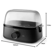 جهاز طهي البيض من فيليبس – سلسلة 3000 – 400 واط – 6 بيضات – اسود – HD9137/91