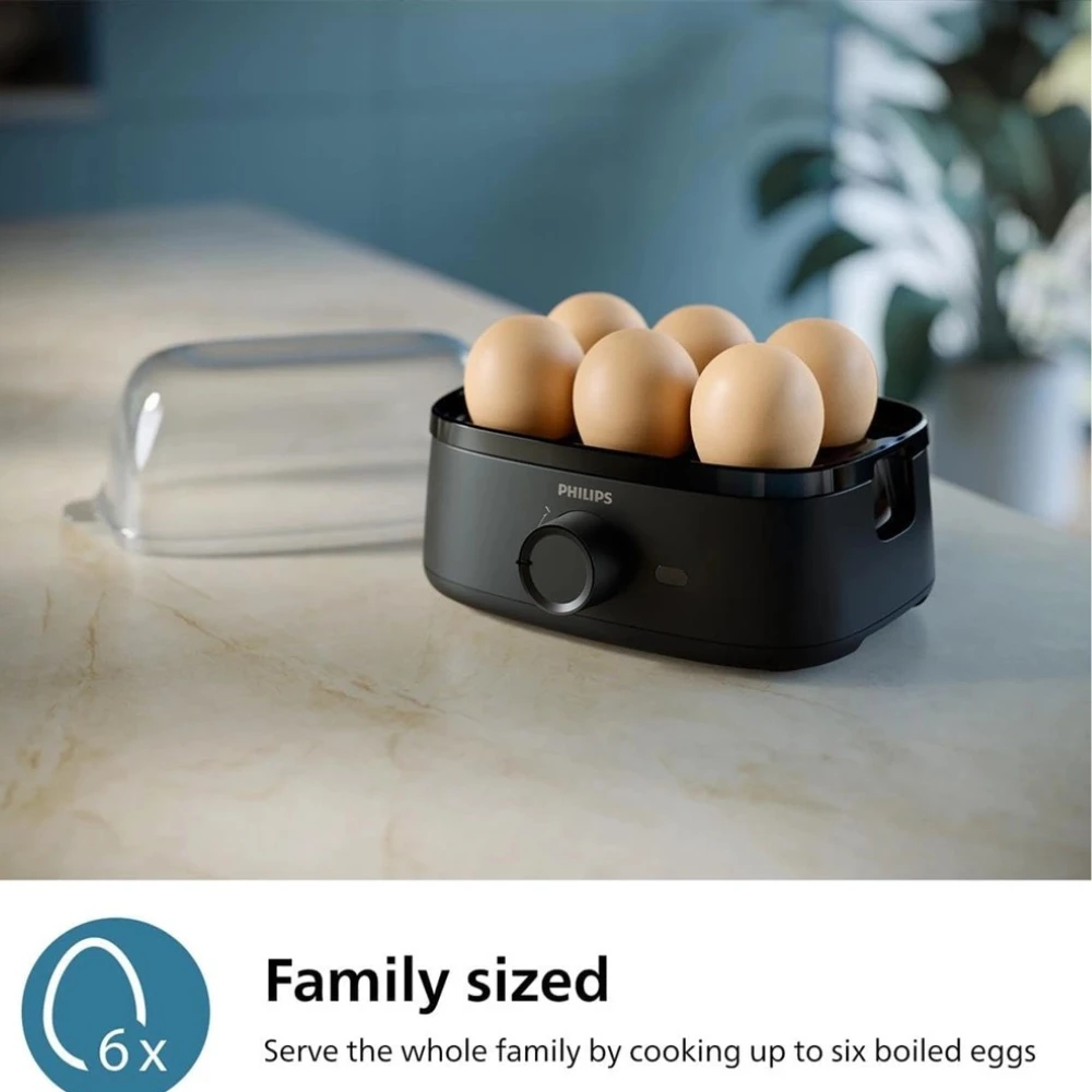جهاز طهي البيض من فيليبس – سلسلة 3000 – 400 واط – 6 بيضات – اسود – HD9137/91