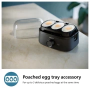 جهاز طهي البيض من فيليبس – سلسلة 3000 – 400 واط – 6 بيضات – اسود – HD9137/91