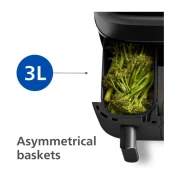 قلاية بدون زيت فيليبس 3000 Series ديجيتال مع سلة مزدوجة، 9 لتر، 2750 وات، اسود - ‎NA350/00