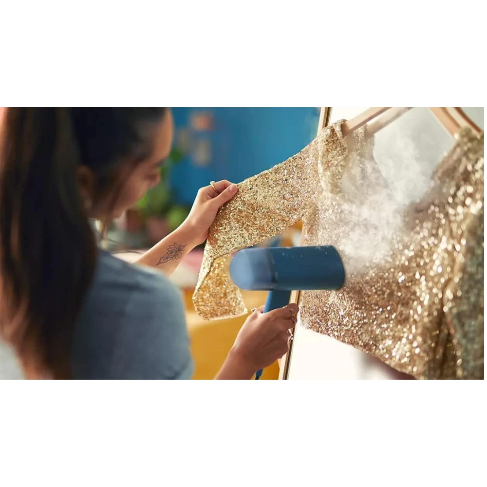 مكواة بخار محمولة صغيرة وقابلة للطي فيليبس ، 1000 وات، 100 مللي، STH3000/26 - ازرق