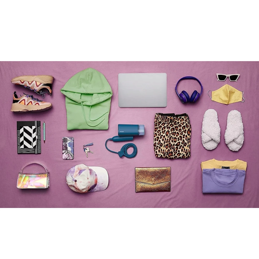 مكواة بخار محمولة صغيرة وقابلة للطي فيليبس ، 1000 وات، 100 مللي، STH3000/26 - ازرق