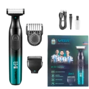 مجموعة أدوات الحلاقة 2 في 1 في جي ار بروفيشنال قابلة للشحن للاستعمال الرطب والجاف،  V-361