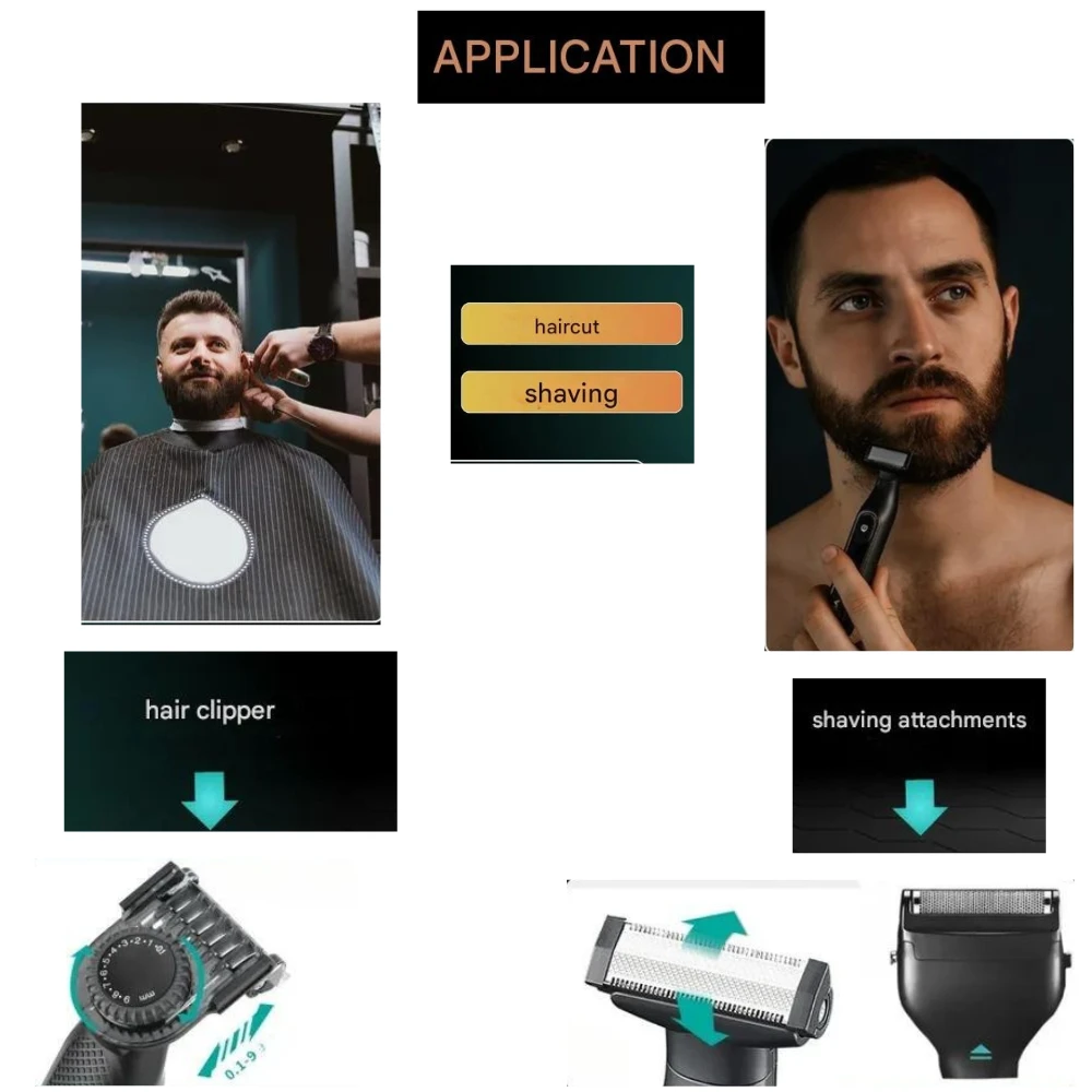 مجموعة أدوات الحلاقة 2 في 1 في جي ار بروفيشنال قابلة للشحن للاستعمال الرطب والجاف،  V-361