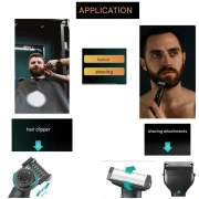 مجموعة أدوات الحلاقة 2 في 1 في جي ار بروفيشنال قابلة للشحن للاستعمال الرطب والجاف،  V-361