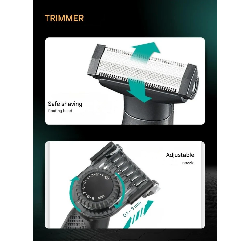 مجموعة أدوات الحلاقة 2 في 1 في جي ار بروفيشنال قابلة للشحن للاستعمال الرطب والجاف،  V-361