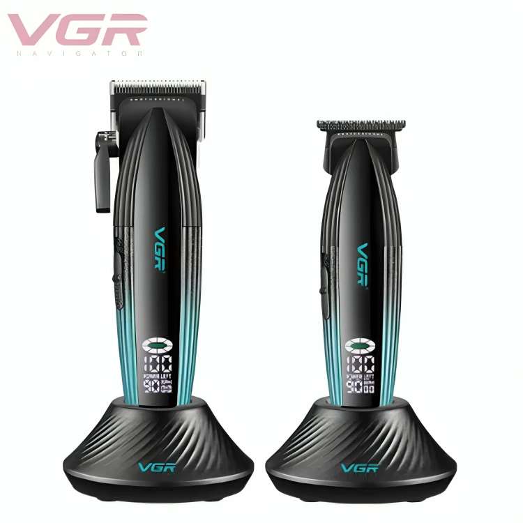 مجموعة قص الشعر الاحترافية 2  في 1، VGR V-889 S2_ لون اسود و ازرق