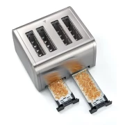 توستر بلاك+ديكر، 4 شريحة، 2100 وات، ستانلس ستيل - ET444-B5 ( ضمان دولي )