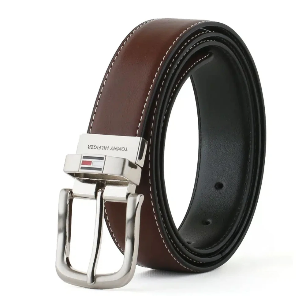 حزام رجالي من تومي هيلفجر - جلد طبيعي