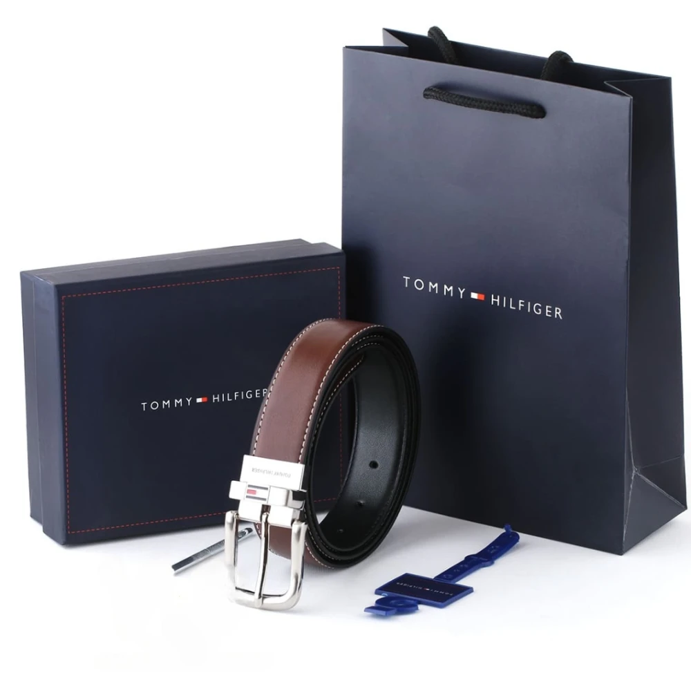 حزام رجالي من تومي هيلفجر - جلد طبيعي