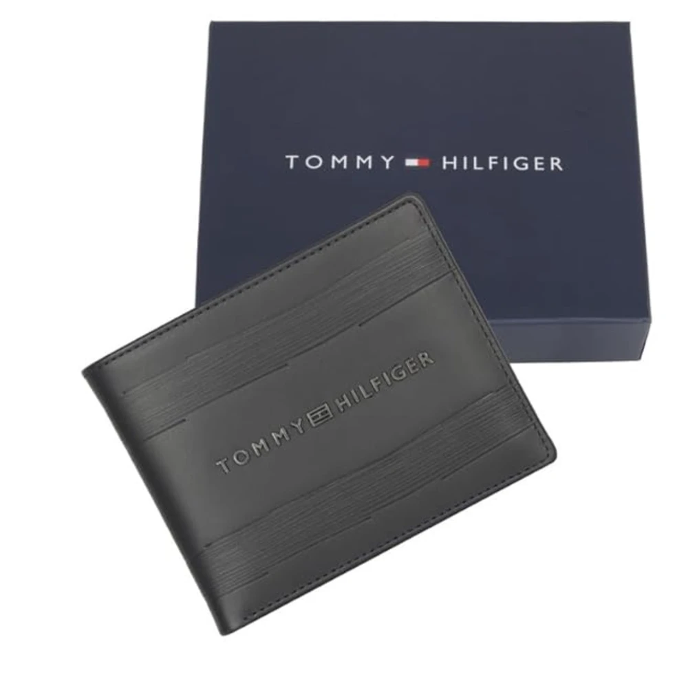محفظة تومي هيلفيغر للرجال - لون اسود