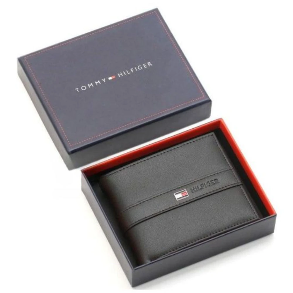 محفظة تومي هيلفيغر للرجال - لون اسود