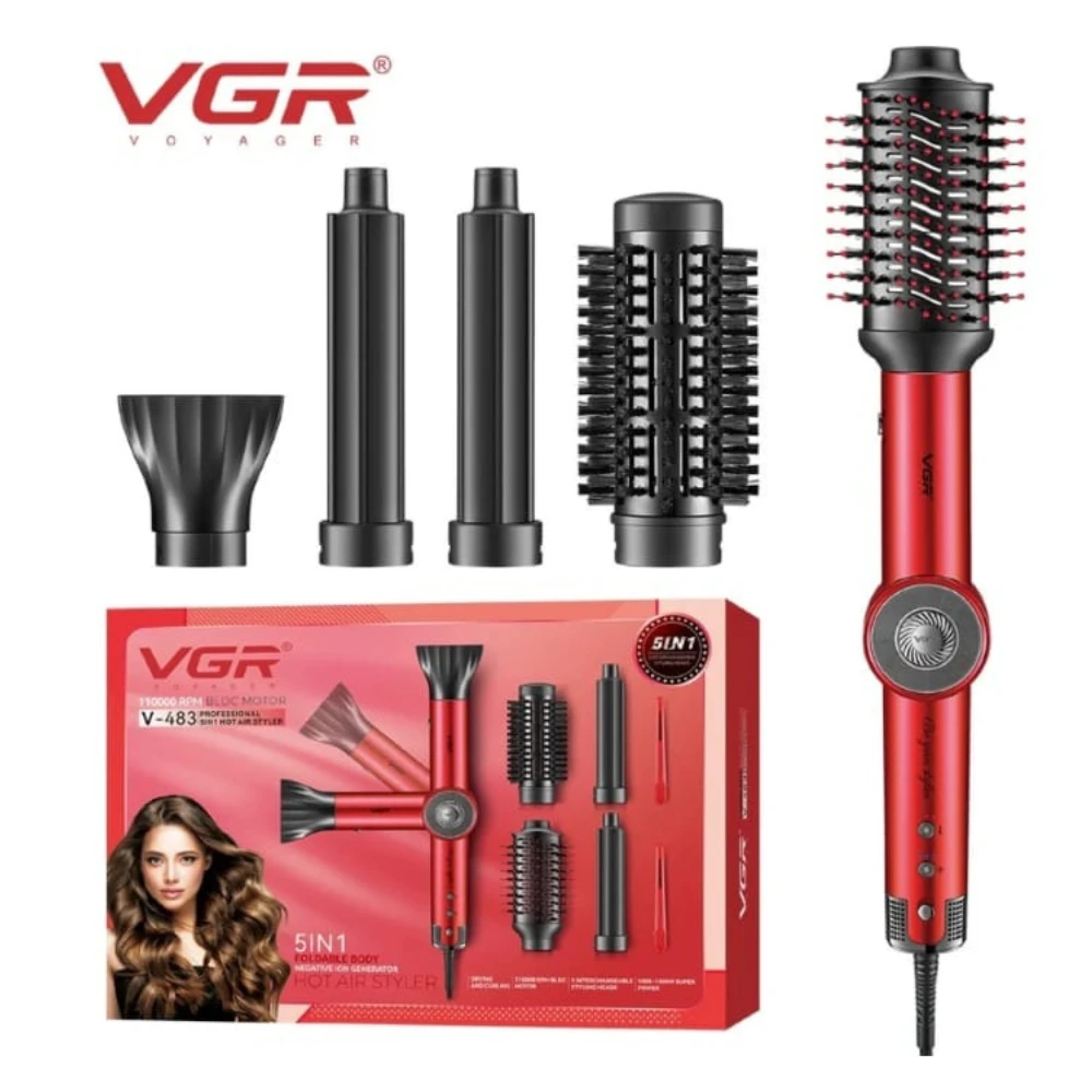 فرشاه تصفيف الشعر الاحترافي VGR V-483 بالهواء الساخن 5 في 1
