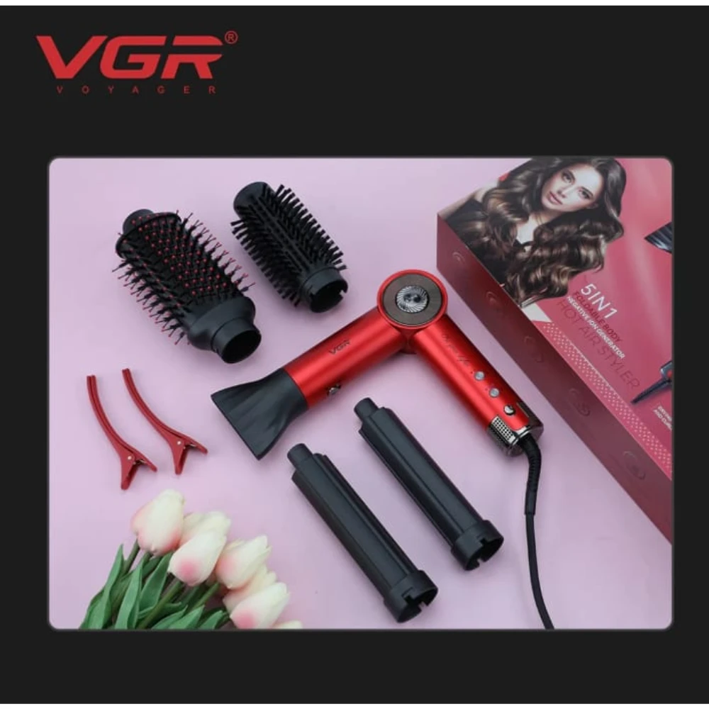 فرشاه تصفيف الشعر الاحترافي VGR V-483 بالهواء الساخن 5 في 1