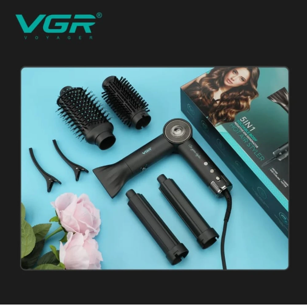 فرشاه تصفيف الشعر الاحترافي VGR V-483 بالهواء الساخن 5 في 1