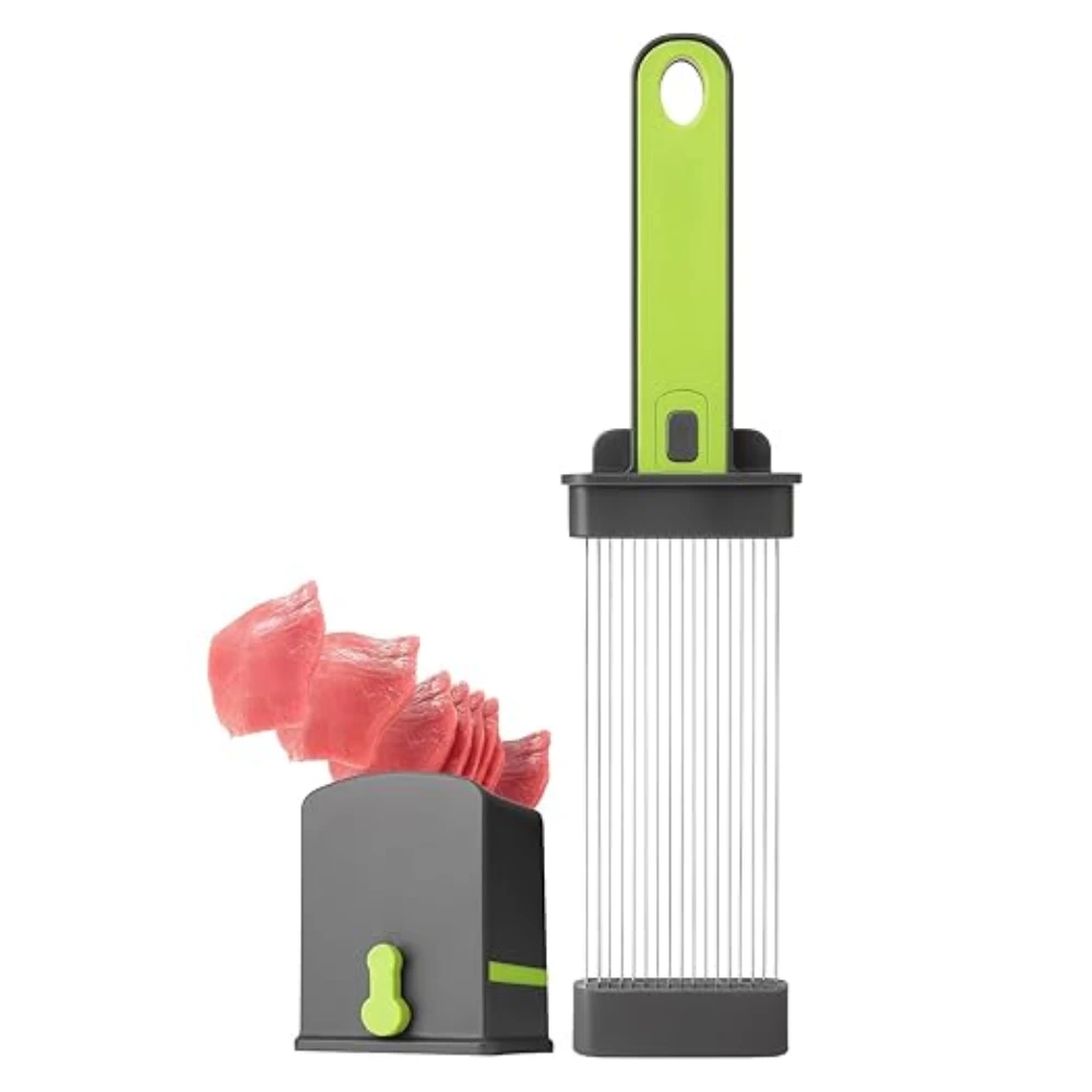 قطاعة شرائح خضروات، مجموعة قطاعة مطبخ متعددة الوظائف من الفولاذ المقاوم للصدأ، قطاعة لتقطيع اللحم البقري والضأن للطبخ المنزلي - 18 قطعة في قطاعة واحدة