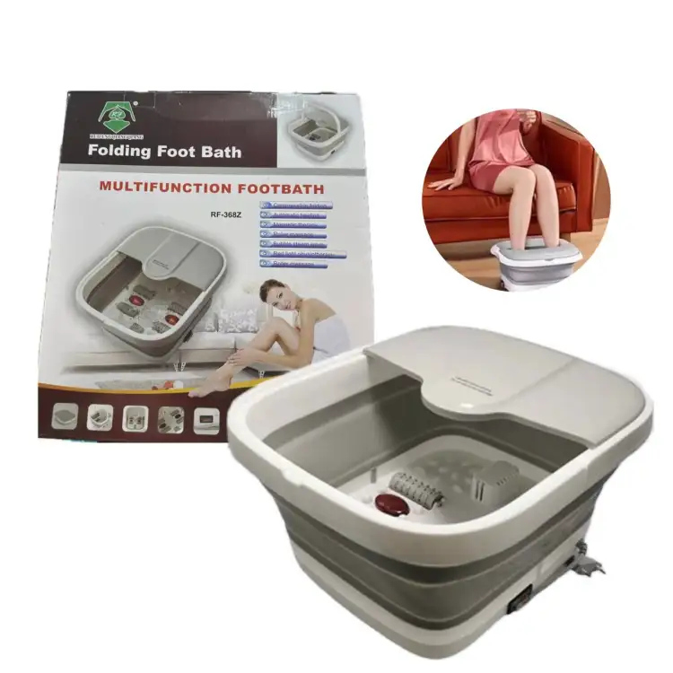 جهاز تدليك للقدمين و دلو ماء سبا لتخفيف آلام إجهاد العضلات