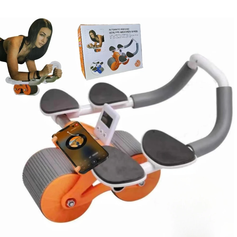 جهاز تدريب عضلات البطن، يتضمن وسادة ركبة مبطنة جيدًا، ومؤقت، عجلة ارتداد تلقائية لتمارين البطن للرجال والنساء