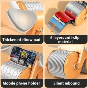 جهاز تدريب عضلات البطن، يتضمن وسادة ركبة مبطنة جيدًا، ومؤقت، عجلة ارتداد تلقائية لتمارين البطن للرجال والنساء