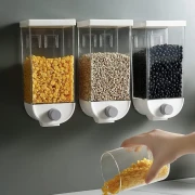 حافظه مثبتة على الحائط بزر ضغط ممتاز، توفر مساحة على طاولة المطبخ، محكمة الهواء، شفافة، تعلق على الحائط