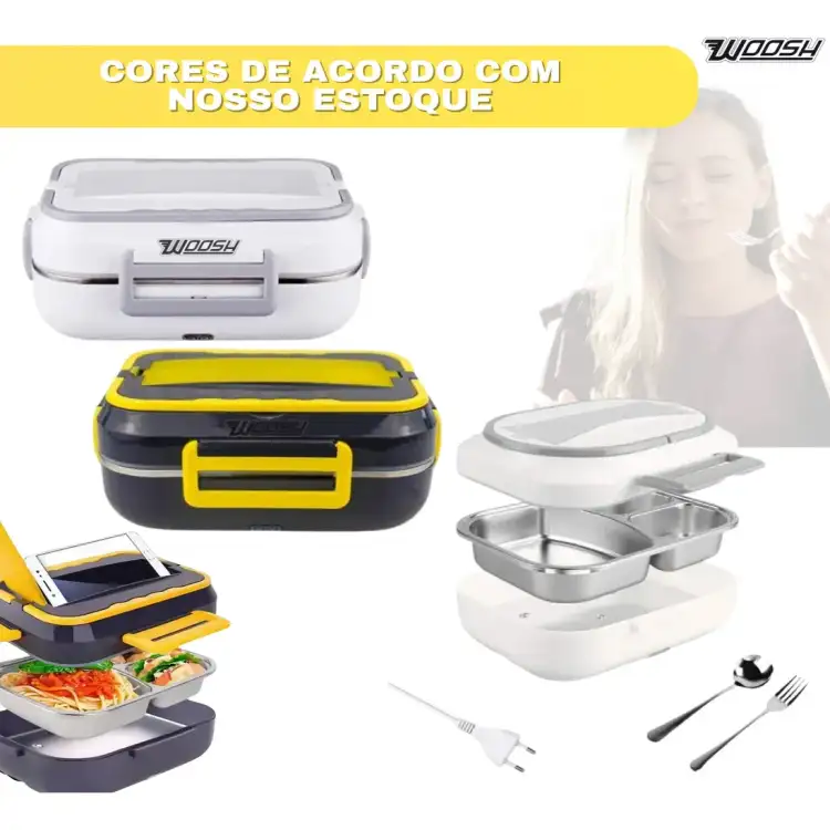 صندوق غداء كهربائي محمول 2 في 1 بقدرة 60 واط، 220 فولت 12 فولت/24 فولت، شنطة حمل معزولة شوكة وملعقة