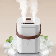 مرطب هواء مكتبي محمول بالبخار بسعة 1800 مل، مرطب هواء بارد لغرفة النوم والمكتب والنباتات، رأس مزدوج أبيض