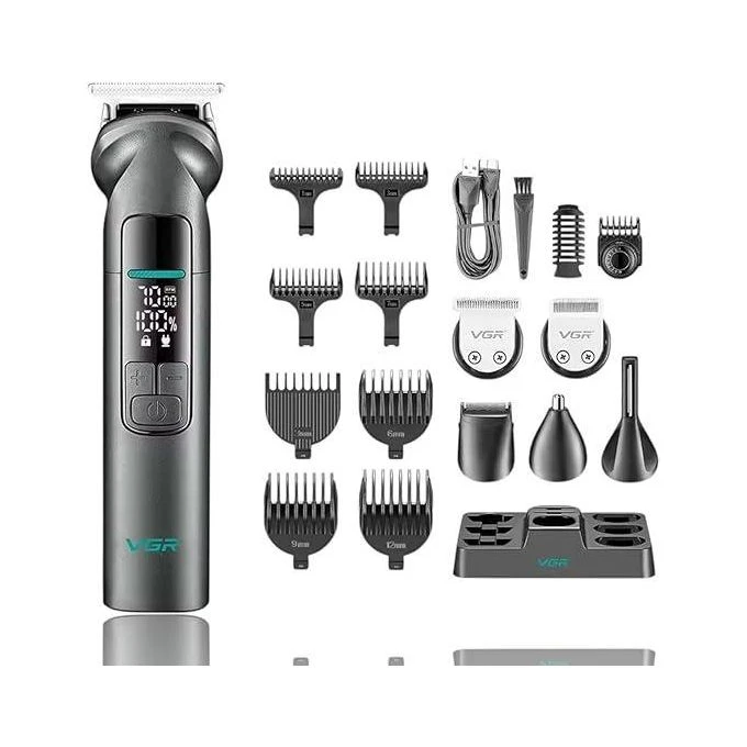 مجموعة ادوات العنايه الشخصيه الاحترافيه للرجال V-096  من فى جى ار تصميم معدني مقاومه للماء 14×1