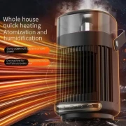 دفاية مكتب كهربائية دوارة 90 درجة مع مرطب جو بالبخار-  دفايه ومرطب هواء 2 في 1 منزلي صغير جديد موفر للطاقة لمساحة كبيرة