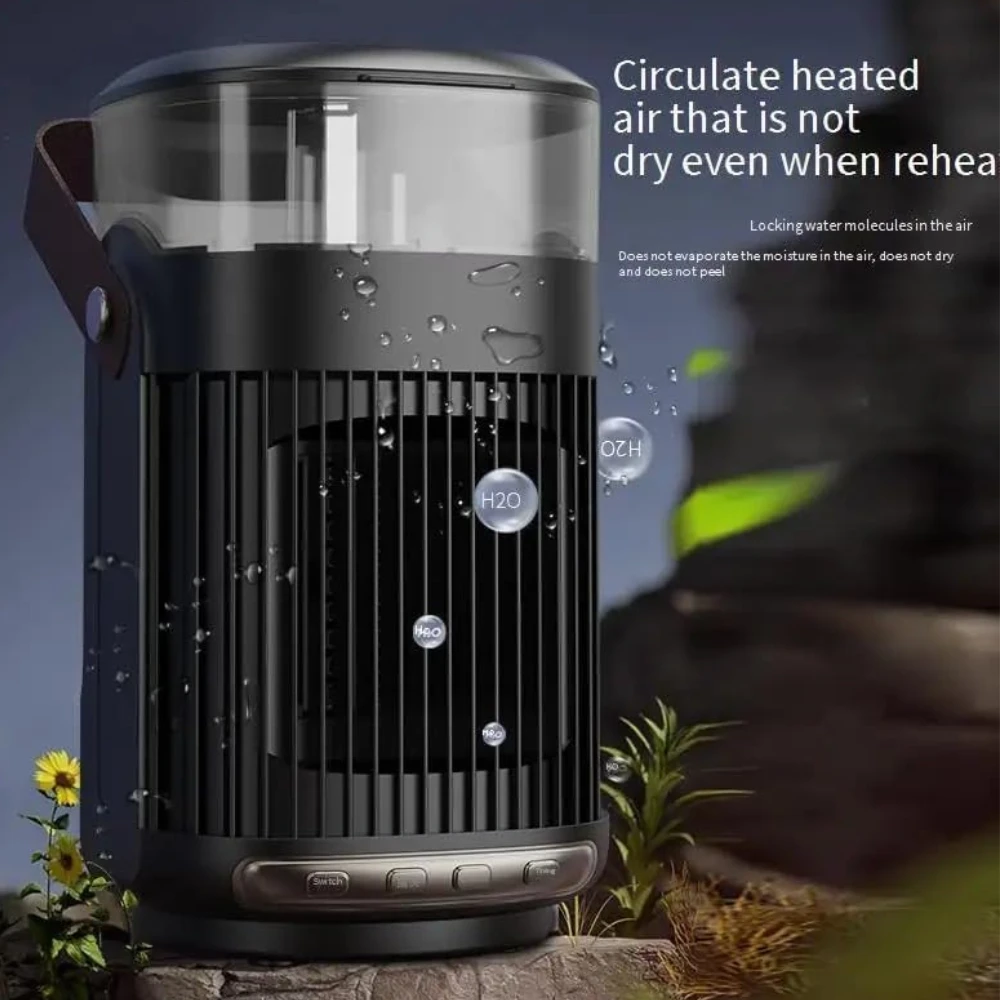 دفاية مكتب كهربائية دوارة 90 درجة مع مرطب جو بالبخار-  دفايه ومرطب هواء 2 في 1 منزلي صغير جديد موفر للطاقة لمساحة كبيرة