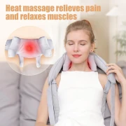 جهاز تدليك الرقبة الكهربائي من درافيزون مع الحرارة - مدلك الرقبة والكتف لتخفيف الام الانسجة العميقة 6D يحاكي قبضة اليد البشرية وعجن الرقبة والظهر لتدليك الظهر واسترخاء العضلات