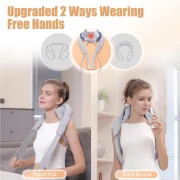 جهاز تدليك الرقبة الكهربائي من درافيزون مع الحرارة - مدلك الرقبة والكتف لتخفيف الام الانسجة العميقة 6D يحاكي قبضة اليد البشرية وعجن الرقبة والظهر لتدليك الظهر واسترخاء العضلات