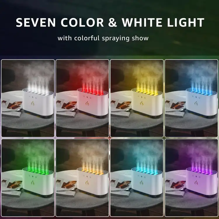 مرطب هواء ذكي لغرفة النوم بستة فوهات تبريد مع إضاءة RGB، مرطبات هواء بالرذاذ البارد للأطفال قابلة للتعديل وسهلة التنظيف