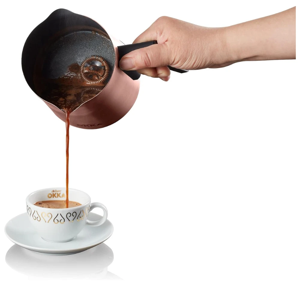 ماكينة تحضير القهوة التركية ارزوم Okka، قوة 700 وات، كروم اسود - OK0012 ( ضمان دولي )