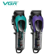 ماكينة قص الشعر للرجال VGR V692 مع شفرة DLC للتعتيم، وشاشة LED، وواجهة USB،ماكينة قص الشعر الاحترافية اللاسلكية الشفافة