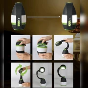 مصباح تخييم متعدد الوظائف LED قابل لإعادة الشحن عبر منفذ USB / مصباح يدوي 3 في 1، مناسب للرحلات الخارجية والمشي لمسافات طويلة والاستخدام المنزلي، مصباح طاولة، وبنك طاقة