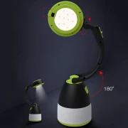 مصباح تخييم متعدد الوظائف LED قابل لإعادة الشحن عبر منفذ USB / مصباح يدوي 3 في 1، مناسب للرحلات الخارجية والمشي لمسافات طويلة والاستخدام المنزلي، مصباح طاولة، وبنك طاقة