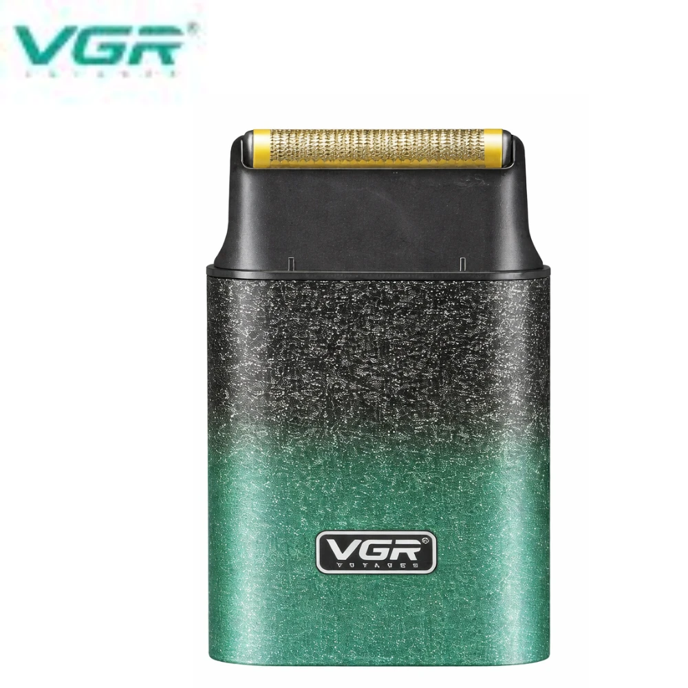 ماكينة حلاقة كهربائية محمولة للرجال، 4500 دورة في الدقيقة، موديل VGR V-326، لون أخضر