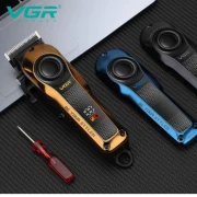 ماكينة حلاقة الشعر الاحترافية VGR V-170 مع غطاء خارجي قابل للتغيير، ماكينة حلاقة شعر الشعر واللحية والشارب