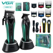 طفم ماكينات VGR حلاقة الشعر رجال مكينه حلاق شعر حلاقة شعر للرجال + ماكينة قص الشعر محرك متجه ماكينة قص الشعر قابلة للتعديل 11000 دورة
