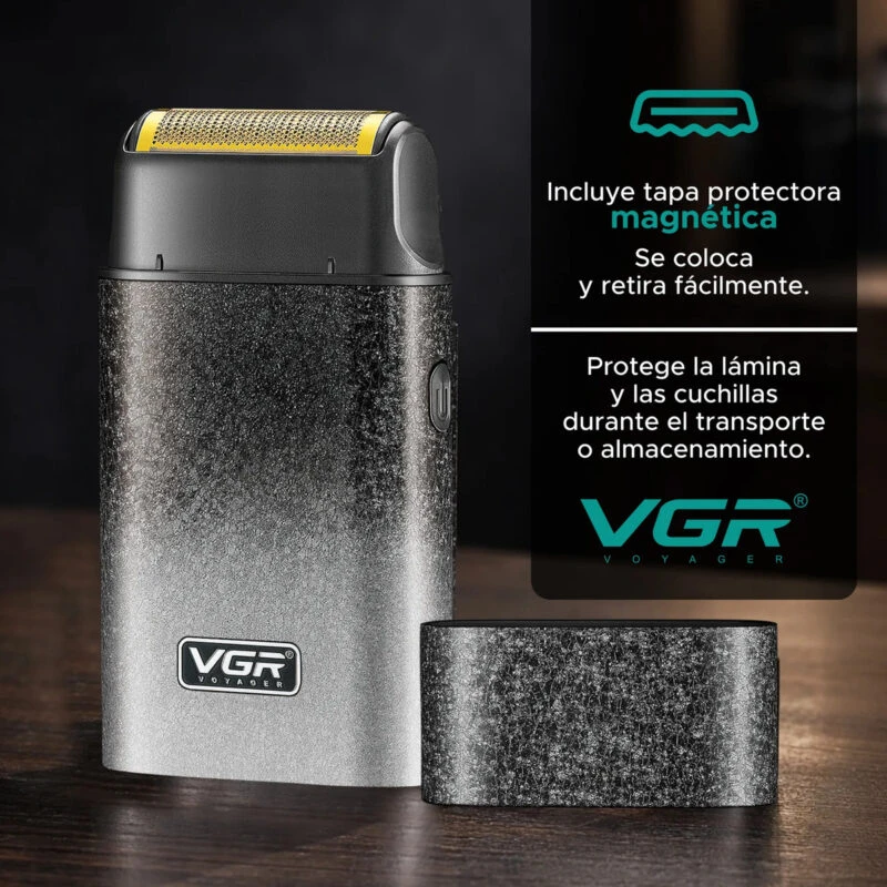 ماكينة حلاقة كهربائية محمولة للرجال، 4500 دورة في الدقيقة، موديل VGR V-326، لون أخضر