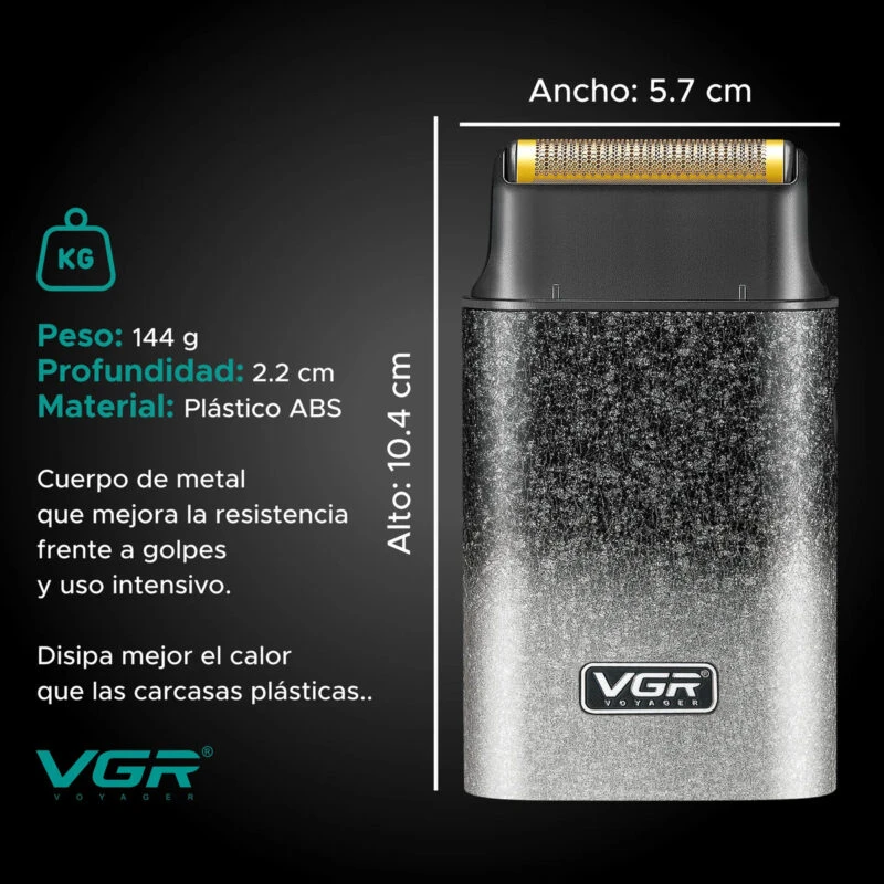 ماكينة حلاقة كهربائية محمولة للرجال، 4500 دورة في الدقيقة، موديل VGR V-326، لون أخضر