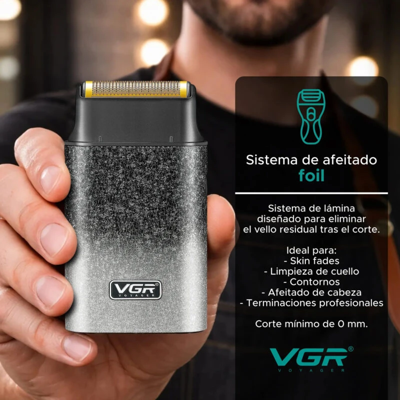 ماكينة حلاقة كهربائية محمولة للرجال، 4500 دورة في الدقيقة، موديل VGR V-326، لون أخضر